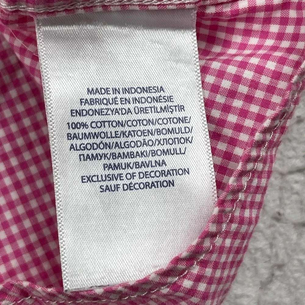Ralph Lauren Button Down Shirt Boys XL Pink White Gingham Cotton Preppy Classic
